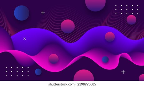 Abstract wave purple color background with overlapping vector
