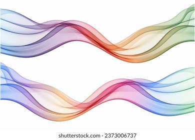 Ola abstracta de colores arcoiris con líneas de división suave y suave - cabeceras o pies de página de moda.