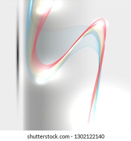 Abstract wave red