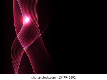 Abstract wave red