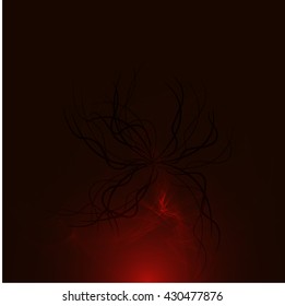 Abstract wave red