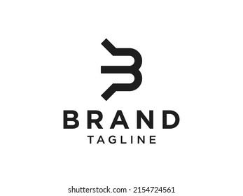 Abstract Wave Rounded Letter B Logo. Flat Vector Logo Design Template Element

