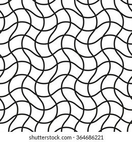 Abstract wave seamless pattern. Curved vector background