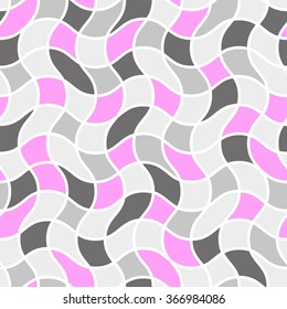 Abstract wave seamless pattern. Curved vector background