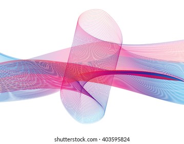 Abstract  Wave Set on White Background. Vector Illustration. EPS10