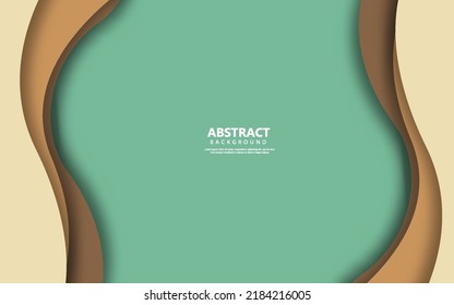 Abstract wave shape brown cream background vector