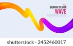 Abstract wave shape with fluid colors. Gradient color wavy background. Futuristic design poster. Gradient wave shape background. Ribbon with halftone dots pattern. Vector illustration banner