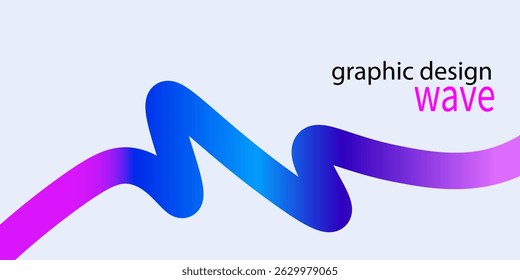 Abstract wave shape with fluid colors. Gradient color wavy background. Futuristic design poster. Gradient wave shape background. Ribbon with halftone dots pattern. Vector illustration banner