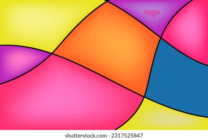 Abstract wave shape gradient color square background vector