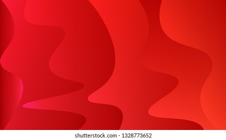 Abstract wave shape with gradient red, orange, purple color. Warm colors. Vector illustration