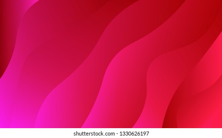 Abstract wave shape with gradient red, orange, purple color. Warm colors. Vector illustration