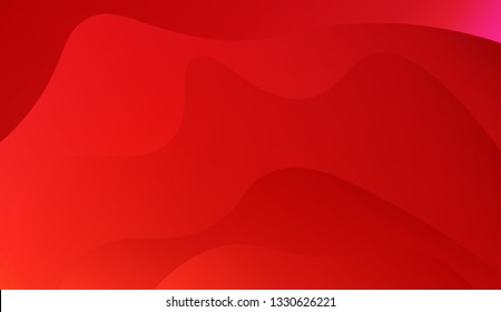 Abstract wave shape with gradient red, orange, purple color. Warm colors. Vector illustration