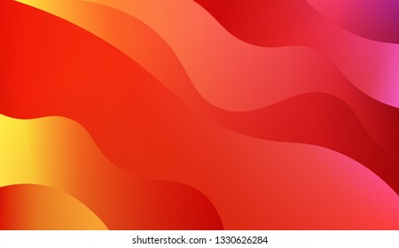 Abstract wave shape with gradient red, orange, purple color. Warm colors. Vector illustration
