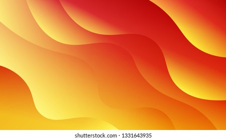 Abstract wave shape with gradient red, orange, purple color. Warm colors. Vector illustration