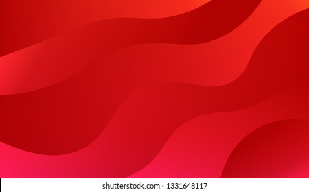 Abstract wave shape with gradient red, orange, purple color. Warm colors. Vector illustration