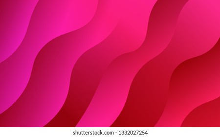Abstract wave shape with gradient red, orange, purple color. Warm colors. Vector illustration