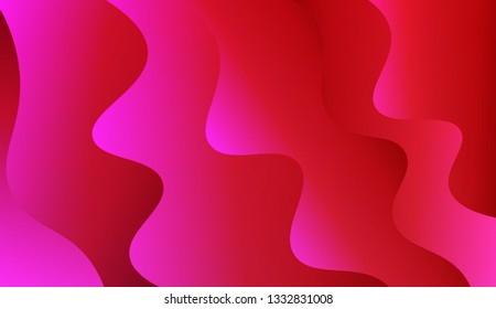 Abstract wave shape with gradient red, orange, purple color. Warm colors. Vector illustration