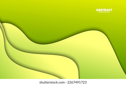 Abstract wave shape green color background vector