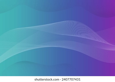 Abstract wave shape on gradient vivid bright magenta blue background. Minimal futuristic design backdrop.