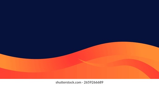 Forma de onda abstrata cor de laranja e azul ilustração de vetor de fundo