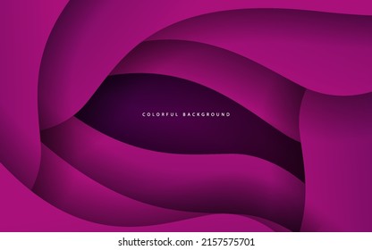 Abstract wave shape papercut background vector purpler color