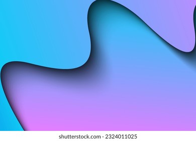 Abstract wave shape papercut blue gradient background vector