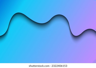 Abstract wave shape papercut gradient background vector