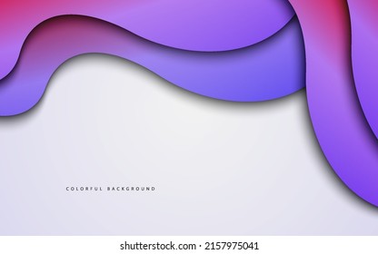 Abstract wave shape papercut purple background vector
