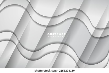 Abstract wave shape papercut silver background