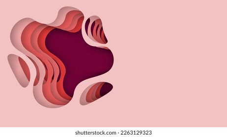 Abstract wave shape papercut style background template design for business, presentation, seminar, webinar and website backdrop. Vector illustration.