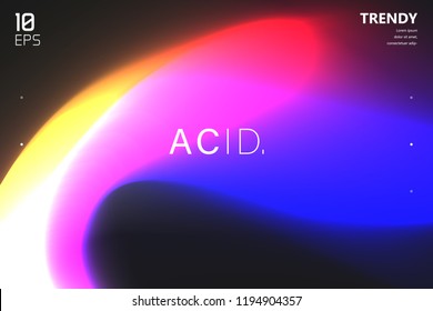 Abstract Wave Shapes Background Design. Vivid Colors Backdrop. Trendy Color Flow Artwork