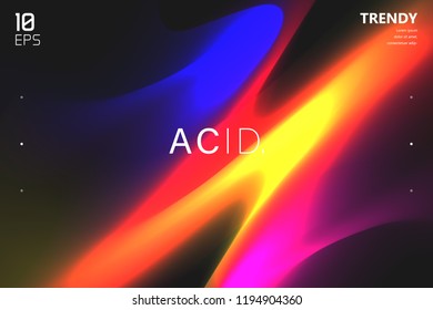 Abstract Wave Shapes Background Design. Vivid Colors Backdrop. Trendy Color Flow Artwork