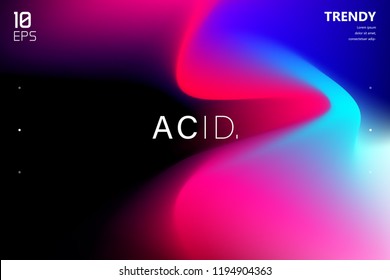 Abstract Wave Shapes Background Design. Vivid Colors Backdrop. Trendy Color Flow Artwork