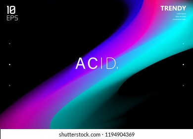 Abstract Wave Shapes Background Design. Vivid Colors Backdrop. Trendy Color Flow Artwork