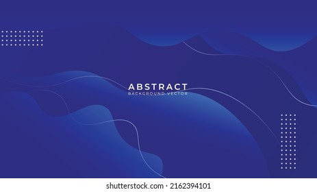 Abstract wave shapes blue background. Liquid color background design. Fluid shapes composition. Vector illustration