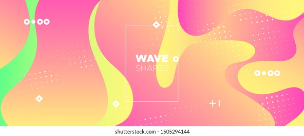 Abstract Wave Shapes. Pink Gradient Poster. Colorful Graphic Movement. Futuristic Motion. Abstract Fluid Pattern. Gradient Brochure. Graphic Wallpaper. Futuristic Concept. 3d Fluid Background.