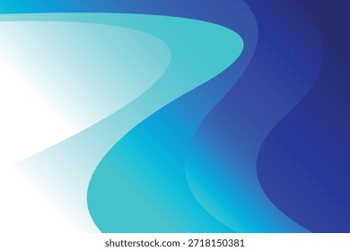 Abstract wave soft light and dark blue gradient background design template