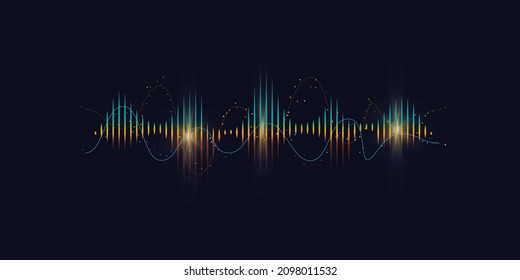 abstract wave sound background design illustration with futuristic and modern styles. creative spectrum and equalizer background design illustration. modern music background, banner and poster. 