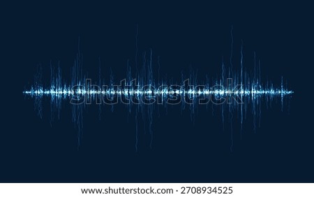 Abstract wave sound illustration made of lines and dots. Music, audio, frequency, and signal in futuristic digital background. Equalizer, pulse flow for technology, media party concept. Vector design