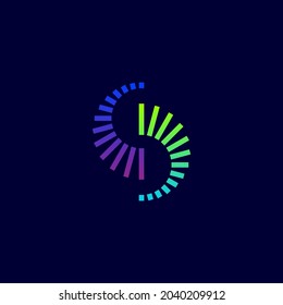 Logotipo lineal de sonido de onda abstracta. Símbolo del logotipo de flujo de onda. Icono vectorial del agua de arroyo en movimiento en estilo minimalista