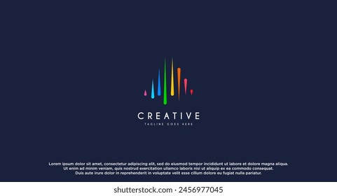 Linearer Logotyp mit Abstraktem Wellenklang. Wave Flow Logo Symbol. Motion Stream Wasser Aqua Vektorgrafik Ikone im minimalistischen Stil.