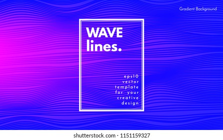 Abstract Wave Stripes. Geometric Template with Distorted Lines and Gradient. Flow Background in Minimal Style. Eps10 Vector. Cover with Stripes and Movement for Poster, Brochure, Business Design,Blank