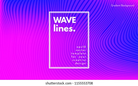 Abstract Wave Stripes. Geometric Template with Distorted Lines and Gradient. Flow Background in Minimal Style. Eps10 Vector. Cover with Stripes and Movement for Poster, Brochure, Business Design,Blank