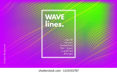 Abstract Wave Stripes. Geometric Template with Distorted Lines and Gradient. Flow Background in Minimal Style. Eps10 Vector. Cover with Stripes and Movement for Poster, Brochure, Business Design,Blank