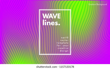 Abstract Wave Stripes. Geometric Template with Distorted Lines and Gradient. Flow Background in Minimal Style. Eps10 Vector. Cover with Stripes and Movement for Poster, Brochure, Business Design,Blank