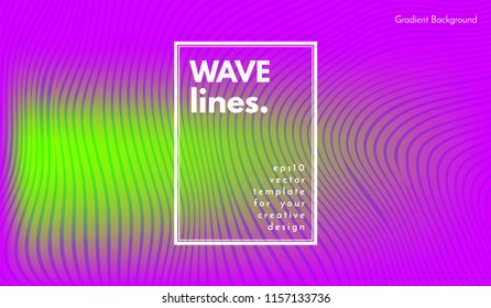 Abstract Wave Stripes. Geometric Template with Distorted Lines and Gradient. Flow Background in Minimal Style. Eps10 Vector. Cover with Stripes and Movement for Poster, Brochure, Business Design,Blank