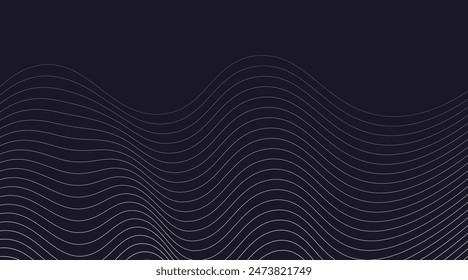 Abstract wave stripes lines pattern on dark background 