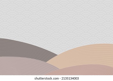 abstract wave style background with geometric japanese pattern and wavy lines