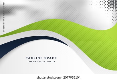 abstract wave style green design template