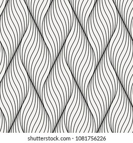 Abstract wave stylish texture. Endless modern halftone background. Vector seamless geometric pattern